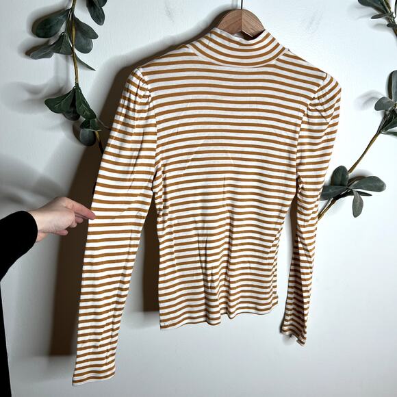 Splendid Yellow & White Striped Long Sleeve Mock Neck - Picture 5 of 5
